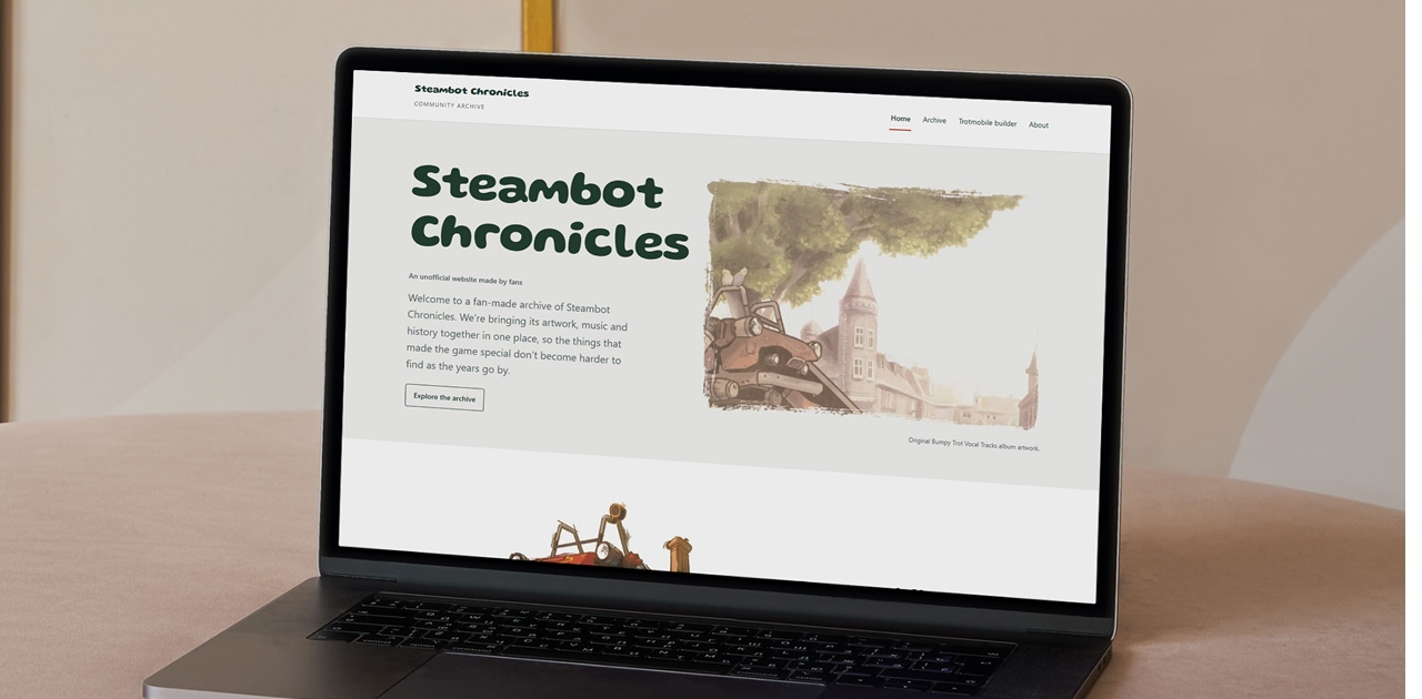 Page d’accueil de Steambot Chronicles Archive.
