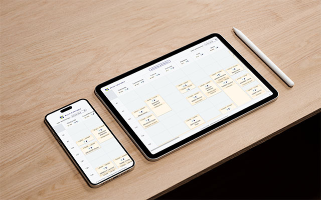 Thumbnail of the RoomCalendars project, representing a mockup of the application.
